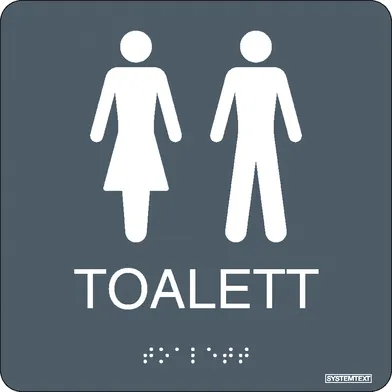 Skylt Taktil toalett dam/herr 150x150 mm  235211