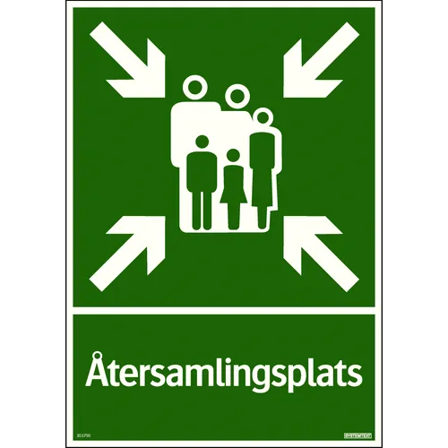 Skylt Återsamlingsplats 297x420 mm, 303750