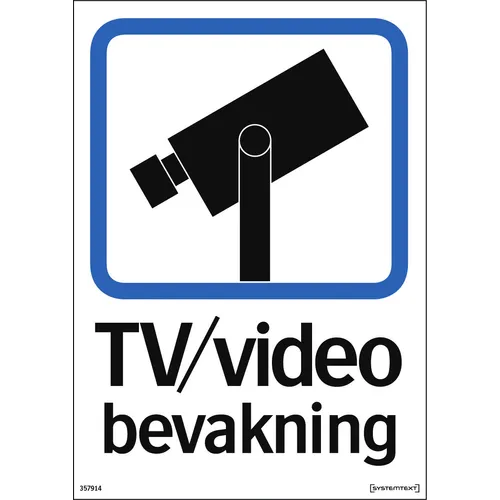 Skylt Videobevakning 210x297 mm, 357914