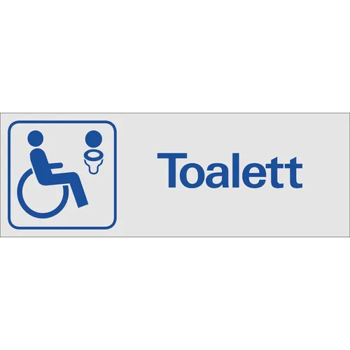 Skylt Handikapp toalett 225x80 mm, 387250