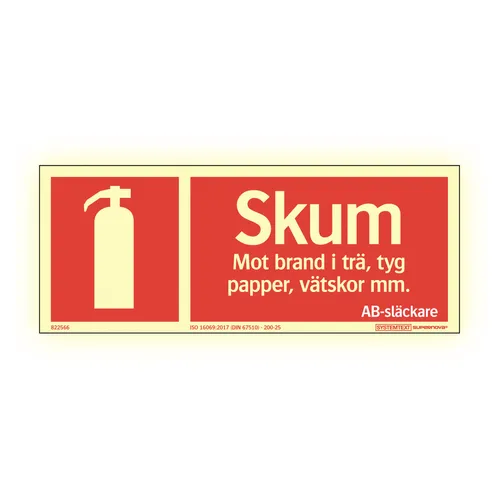 Skylt Skumsläckare 250x100 mm, Supernova 822566