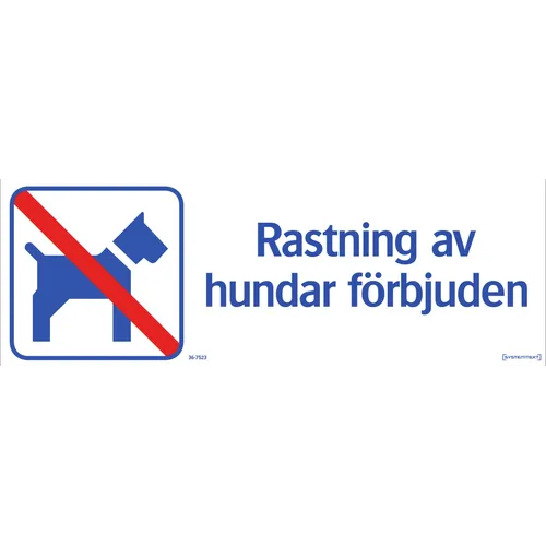 Skylt Rastning av hund förbjudet 420x148 mm, 367523