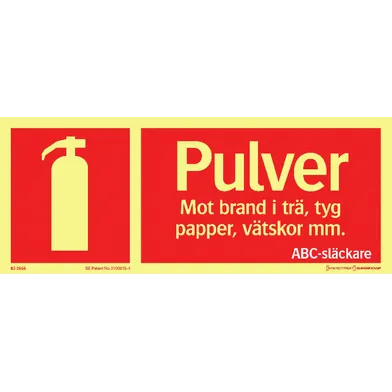 Skylt Pulversläckare 250x100 mm, Supernova 822666