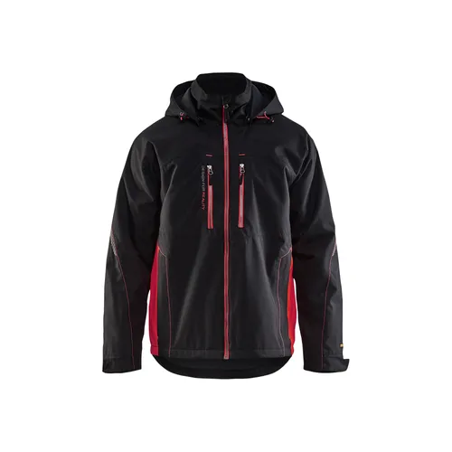 Lättfodrad funktionsjacka, Svart/Röd Strl. S