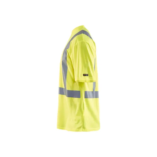 T-shirt V-ring, Varsel, UV-skyddad, Gul Strl. L