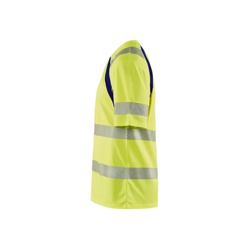 T-shirt Varsel m. mesh, UV-skyddad, Gul/Marinblå Strl. L