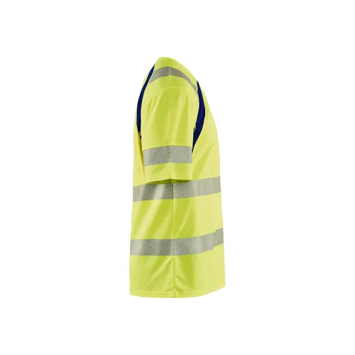 T-shirt Varsel m. mesh, UV-skyddad, Gul/Marinblå Strl. L