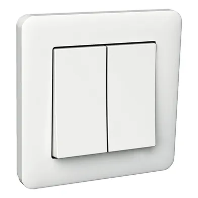 Strömställare kron med ram, vit Infälld