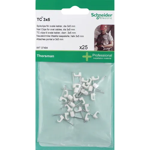 Spikklammer TC 3-5 mm, Vit 25st/frp
