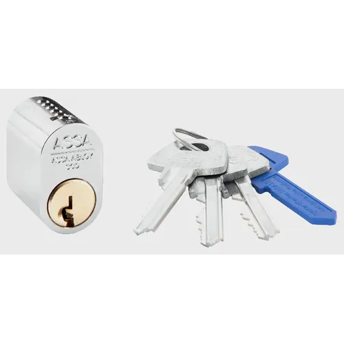 Låscylinder 1201 oval Nickel, 3 nycklar