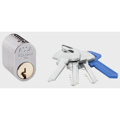 Låscylinder 1201 oval Mattkrom, 3 nycklar