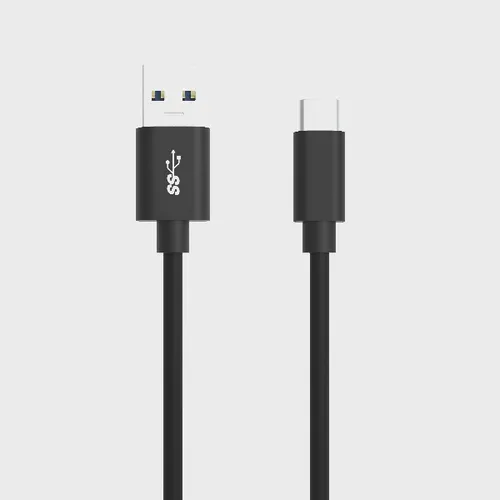 Laddkabel USB A till USB C, 1,2 m, Svart