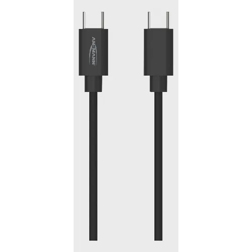 Laddkabel USB C till USB C, 1,2 m, Svart