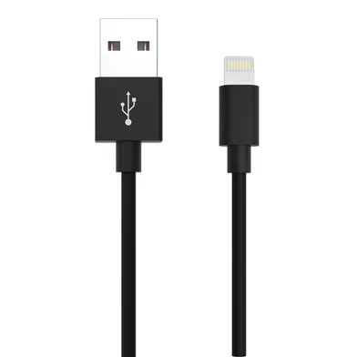 Laddkabel USB A till LIGHTNING, 1,2 m, Svart