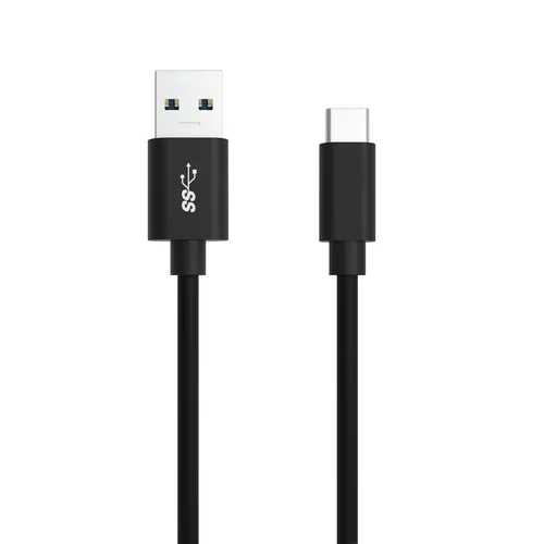 Laddkabel USB A till USB C, 1,2 m, Svart