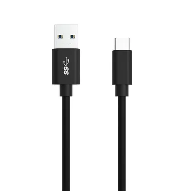 Laddkabel USB A till USB C, 1,2 m, Svart