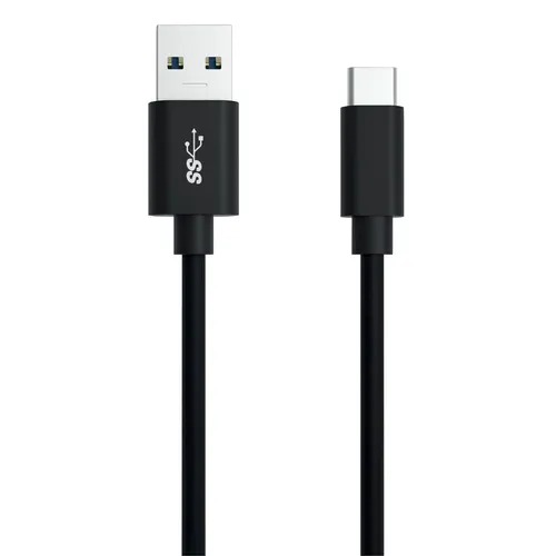 Laddkabel USB A till USB C, 2 m, Svart