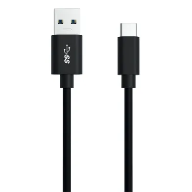 Laddkabel USB A till USB C, 2 m, Svart
