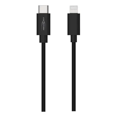 Laddkabel USB C till LIGHTNING, 1,2 m, Svart