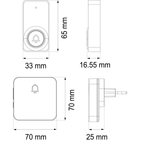 Dörrklocka Trådlös Nordic Svart