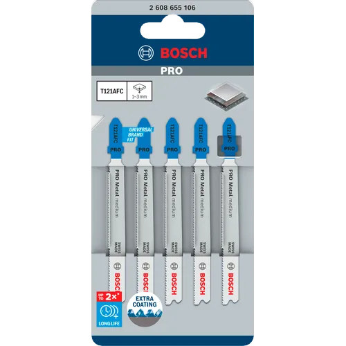 Sticksågsblad T 121 AFC Medium Metal, 5-pack