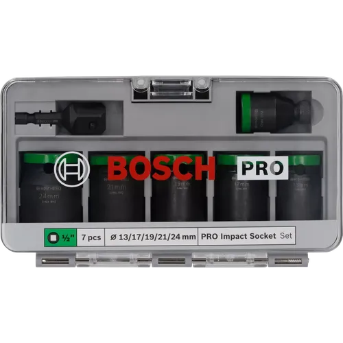 Hylsnyckelsats Pro Impact 1/2" 13-24 mm, 7 delar