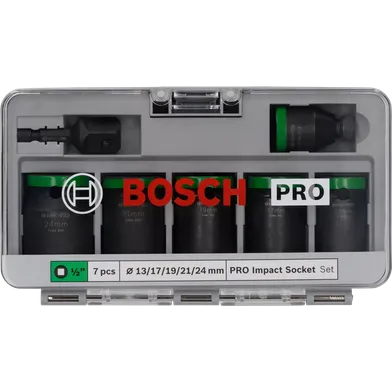 Hylsnyckelsats Pro Impact 1/2" 13-24 mm, 7 delar