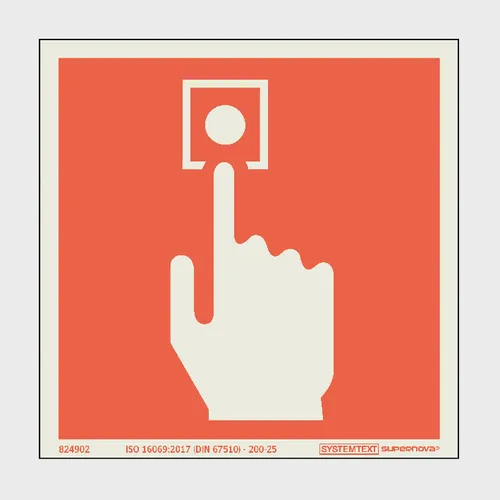 Skylt Brandlarmsknapp 150x150 mm, Supernova 824902