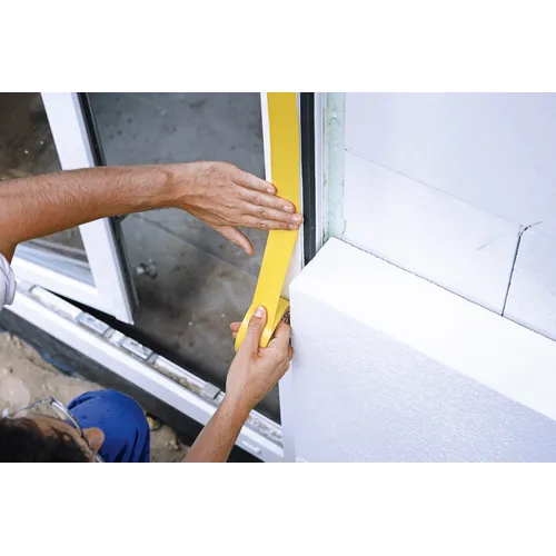 Bygg- och Skyddstejp, Räfflad 50 mm, 33 m, 6 V, Gul