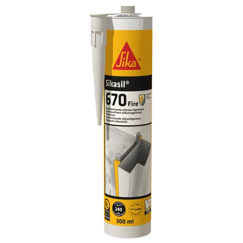 Brandsilikon Sikasil-670 Fire 300 ml, Vit