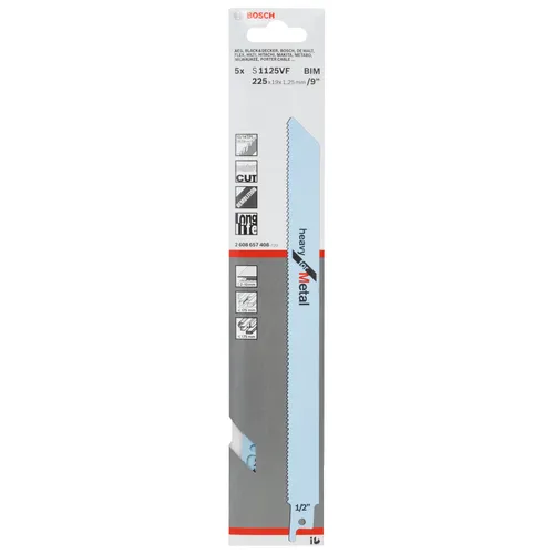 Tigersågblad S 1125 VF PRO Metal Demolition 225 mm, 5-pack