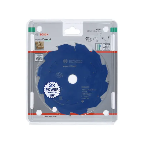 Cirkelsågklinga Expert f. batteridrift, Trä 165/20 mm, 12T
