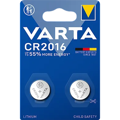 Knappcellsbatteri 3 V CR2016, 2-pack
