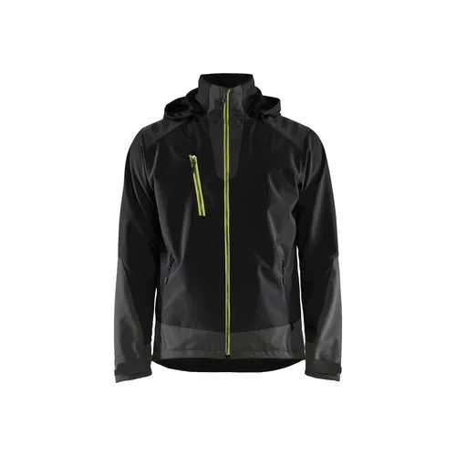 Softshelljacka 4749, Svart/Varselgul Strl. L
