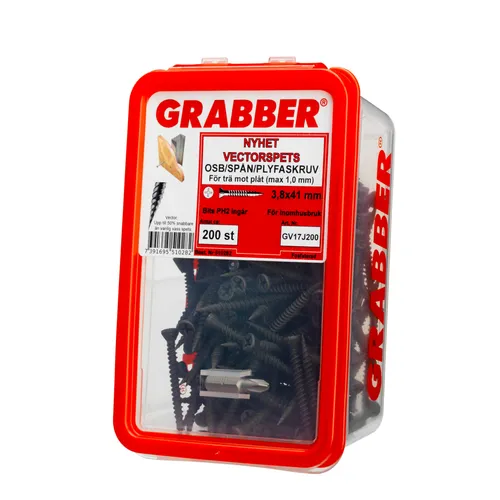 Spånskiveskruv Trä/Stål 3,8x42 mm, Fosfaterad, 200 st/frp