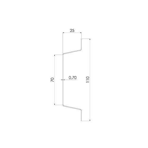Avståndsprofil Ventilerad VAP 25x110x2515 mm