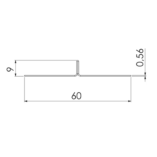 T-kortling T 60/9 9x60x2400 mm