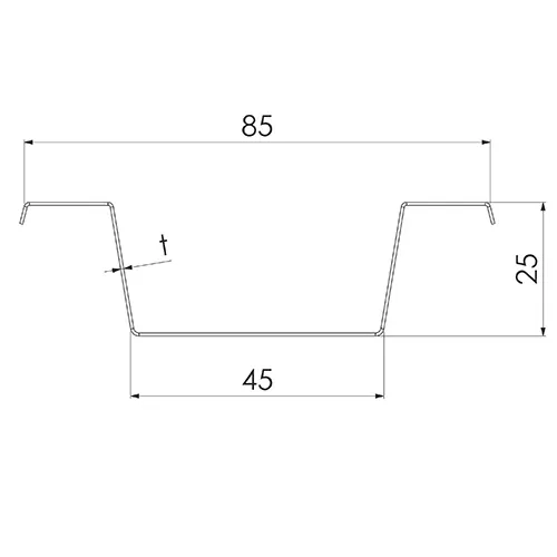 Sekundärprofil S 25/85 3800 mm