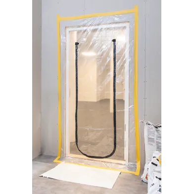 Dammskyddsdörr med blixtlås u-profil, 1200x2400 mm