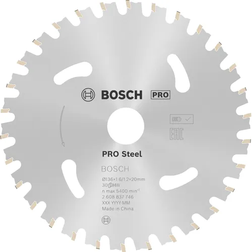 Cirkelsågklinga Standard f. batteridrift, Metall 136/20 mm, 30T