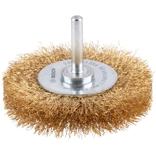 Skivstålborste Mässing, Ø 6 mm skaft Ø 75 mm
