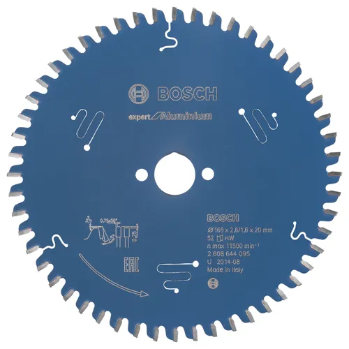 Cirkelsågklinga Expert f. batteridrift, Alu 165/20 mm, 52T