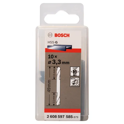 Dubbelborr HSS-G 3,3x49 mm, 10 st/frp