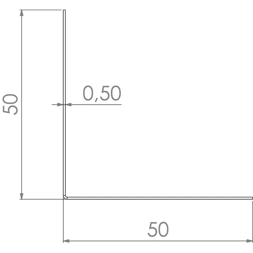 Hörnprofil H 50/50 3000 mm