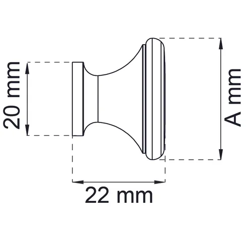 Knopp Adrian 29 mm, Svart
