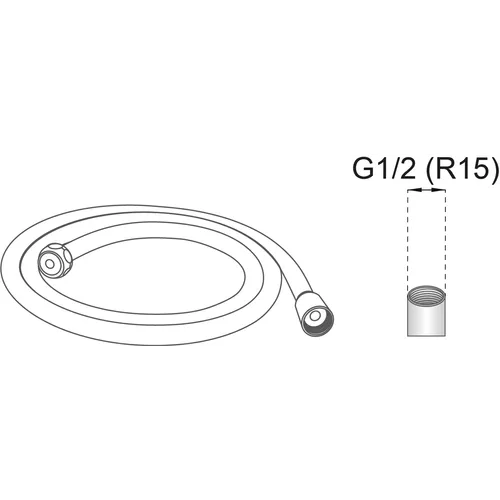 Duschslang Flexi 1,5-2 m, Rostfritt