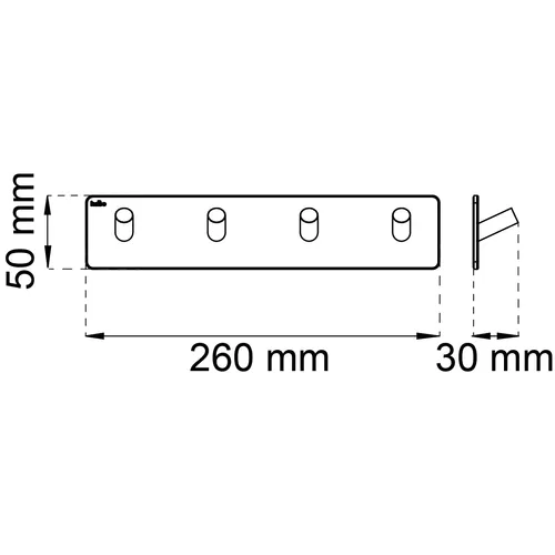 Krokrad Edge 4 krokar, Rostfri
