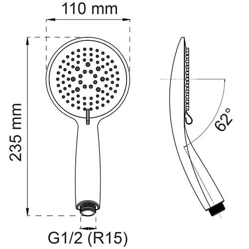Handdush Dahlia 3-spray, Krom