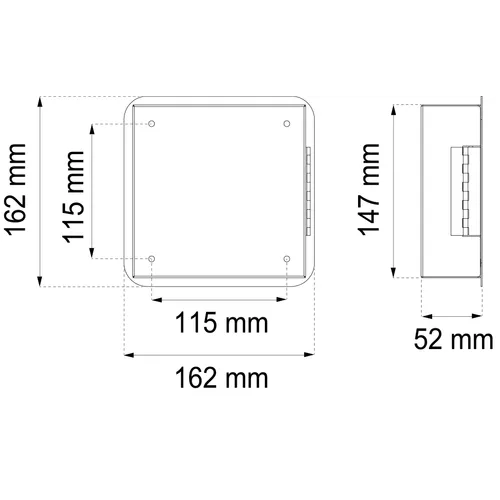 Nyckelskåp Nest, Svart, 162x162 mm