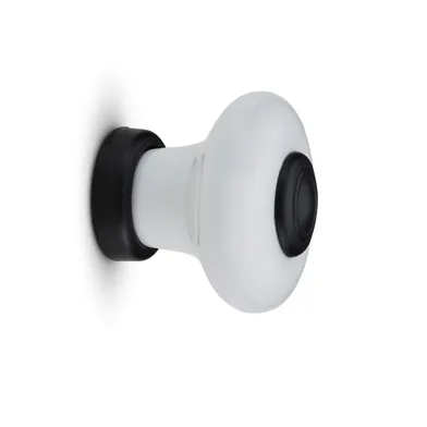 Knopp Erik 37 mm, Vit/Svart